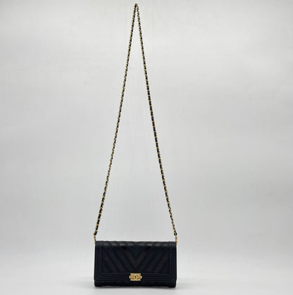 CHANEL Boy Chanel Chain Shoulder Bag Chevron 22 Series Wallet