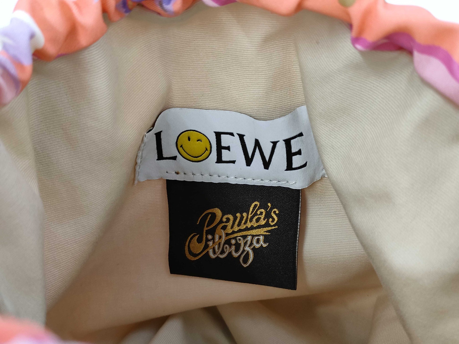 LOEWE Smiley Wink 2-way bag, nylon and leather multi-purpose handbag