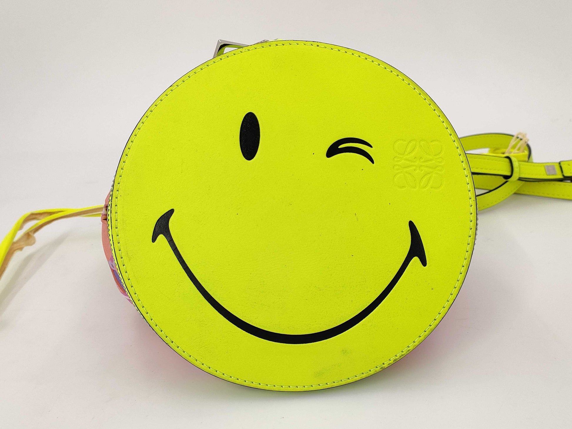 LOEWE Smiley Wink 2-way bag, nylon and leather multi-purpose handbag
