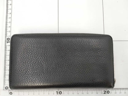 GUCCI Durian Long Wallet, Round Leather, Black, 473928