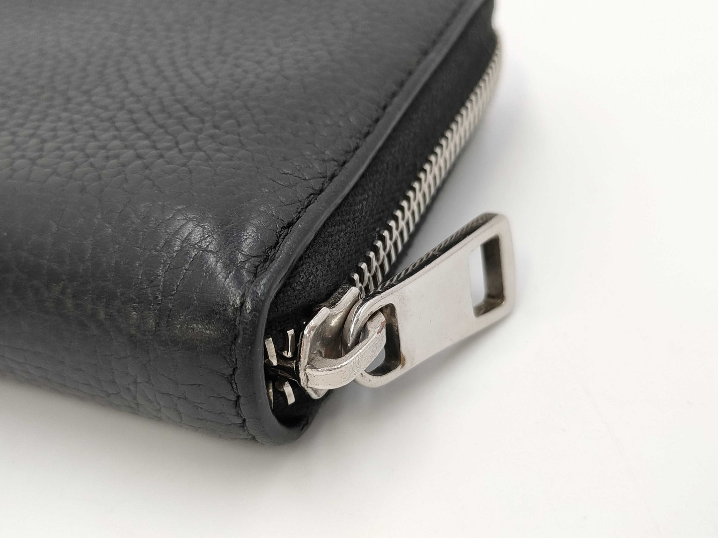 GUCCI Durian Long Wallet, Round Leather, Black, 473928
