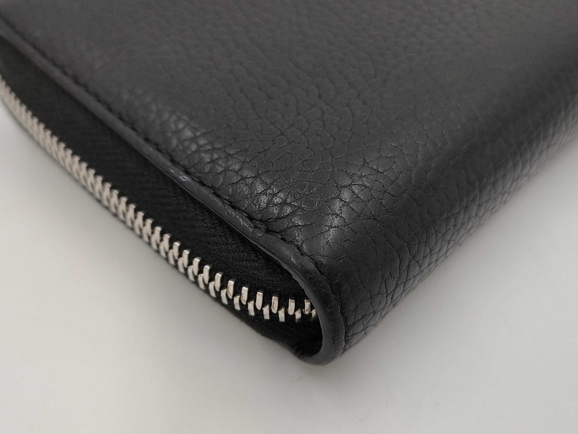 GUCCI Durian Long Wallet, Round Leather, Black, 473928