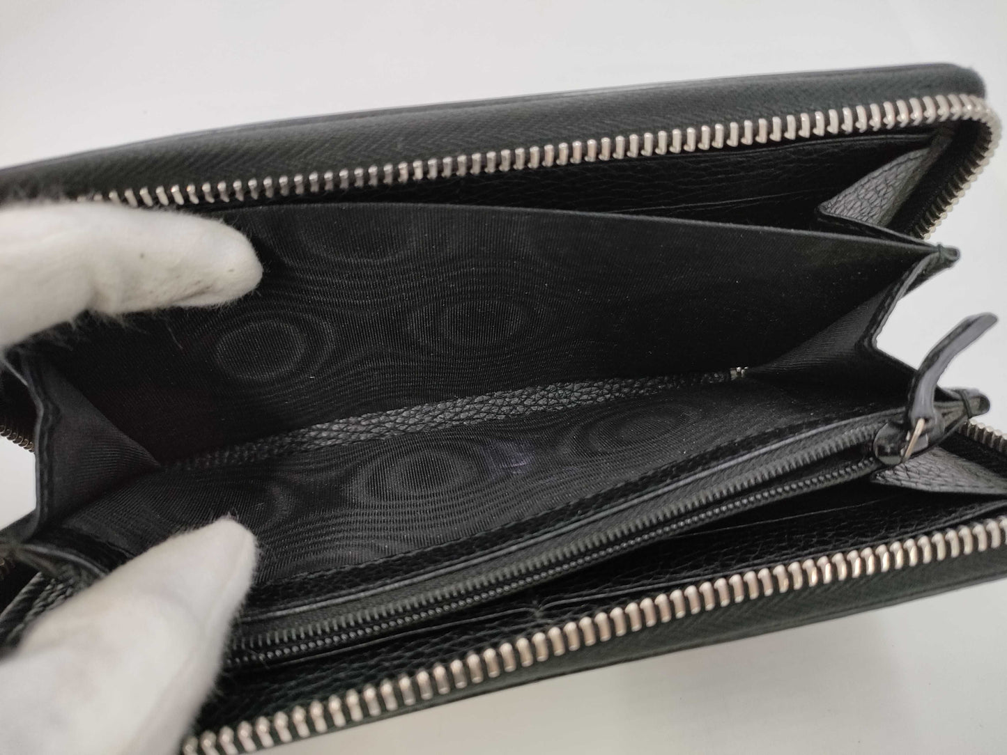 GUCCI Durian Long Wallet, Round Leather, Black, 473928