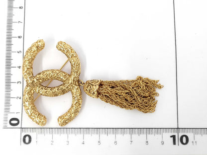 CHANEL Coco Mark Fringe Gold BR Brooch