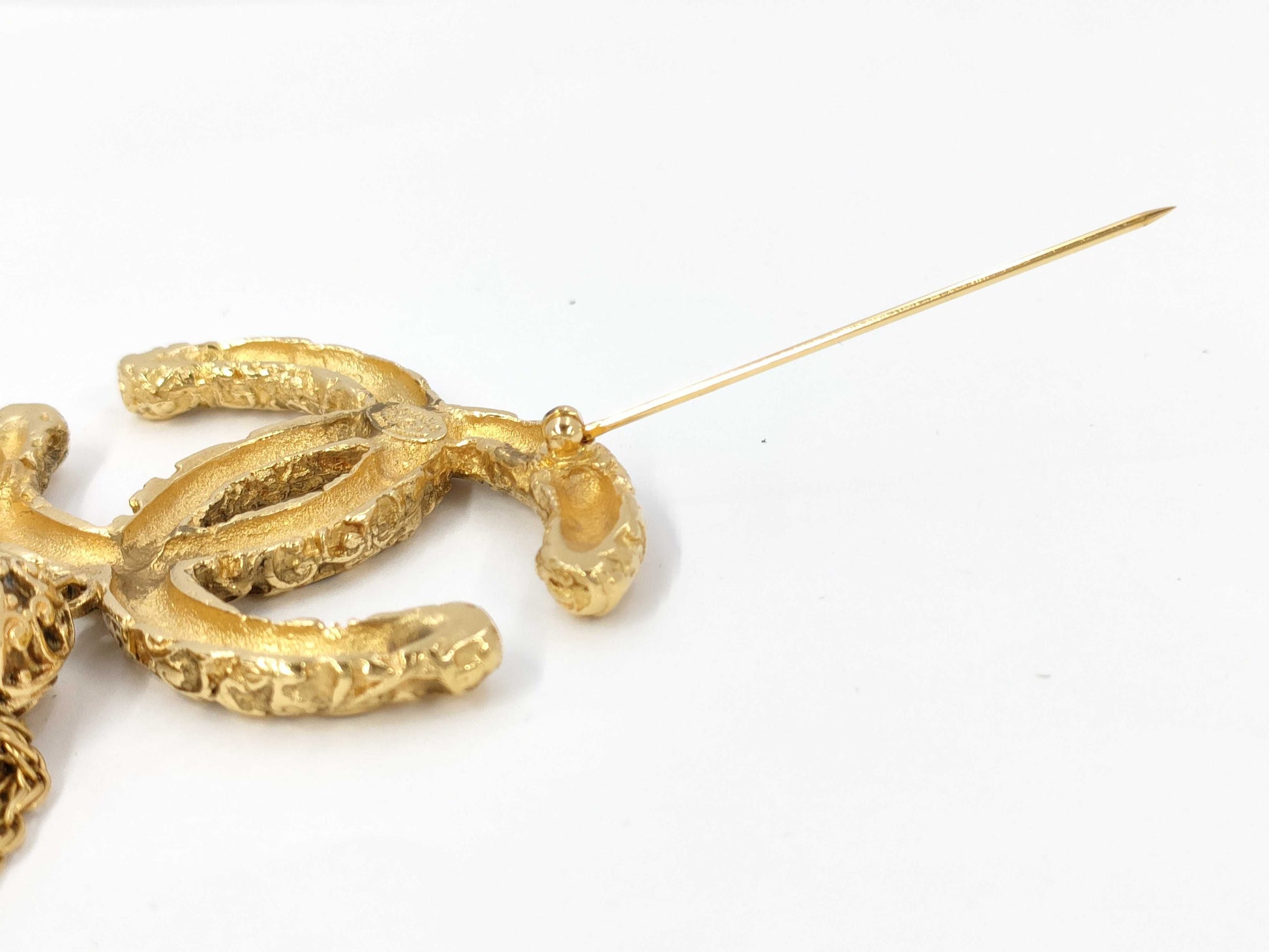 CHANEL Coco Mark Fringe Gold BR Brooch