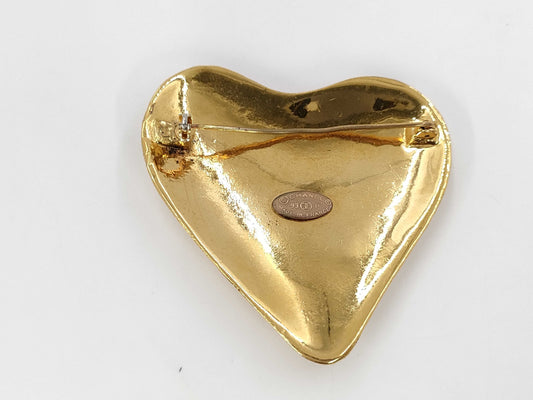 CHANEL Heart Gold BR Brooch
