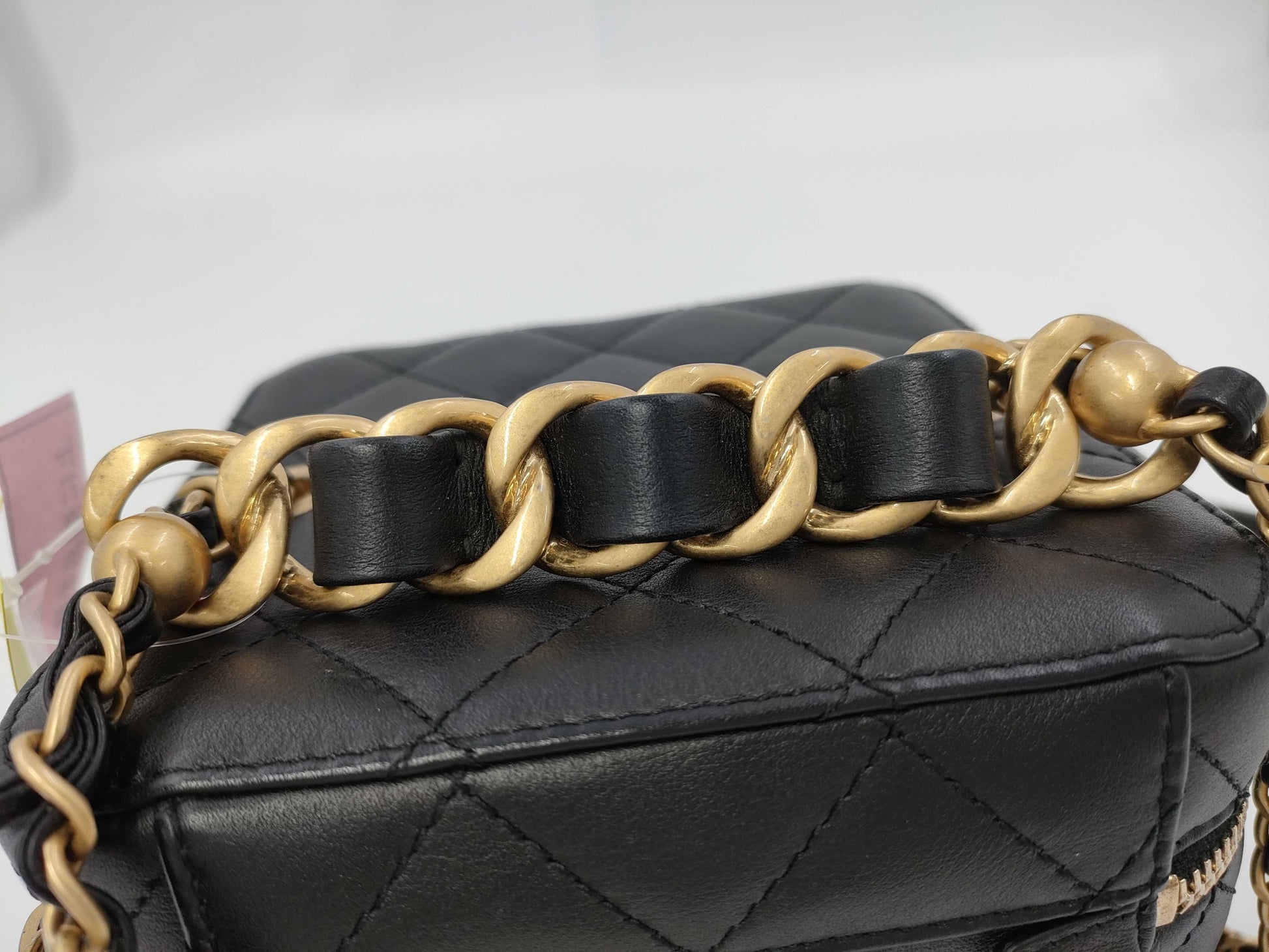 CHANEL Matelasse Chain Vanity Lamb G Hardware Black CPX8P2AH Handbag
