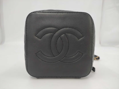 CHANEL Matelasse Chain Vanity Lamb G Hardware Black CPX8P2AH Handbag