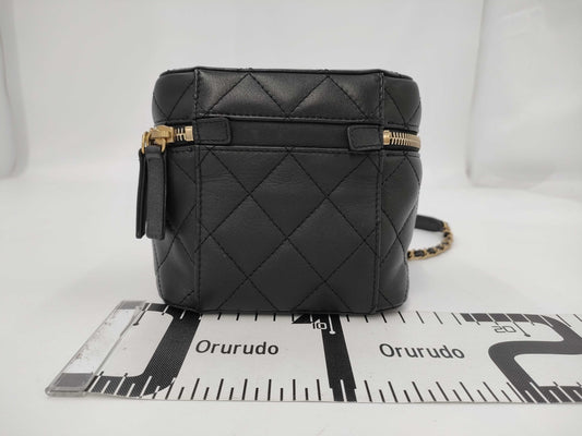 CHANEL Matelasse Chain Vanity Lamb G Hardware Black CPX8P2AH Handbag