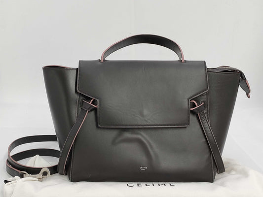 CELINE Mini Belt Bag Leather Brown x Pink Handbag