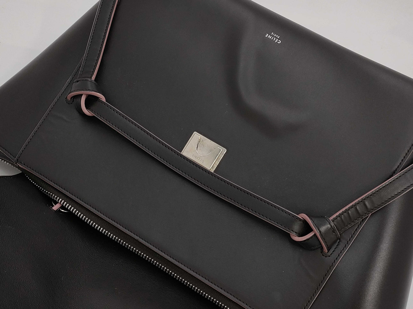 CELINE Mini Belt Bag Leather Brown x Pink Handbag