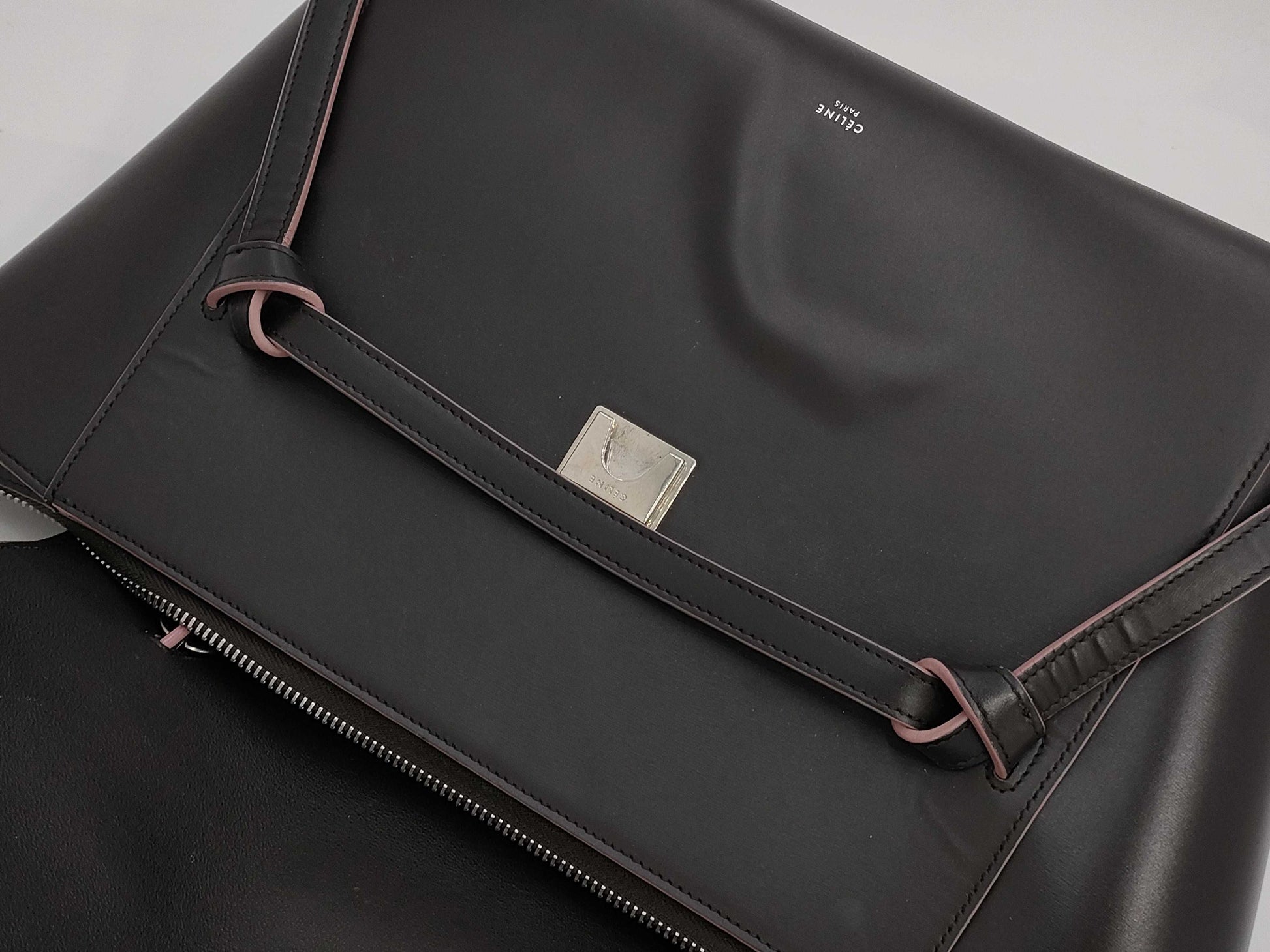 CELINE Mini Belt Bag Leather Brown x Pink Handbag