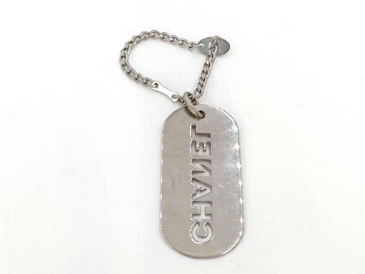 CHANEL Chanel Logo Plate Silver Charm Other Accessories