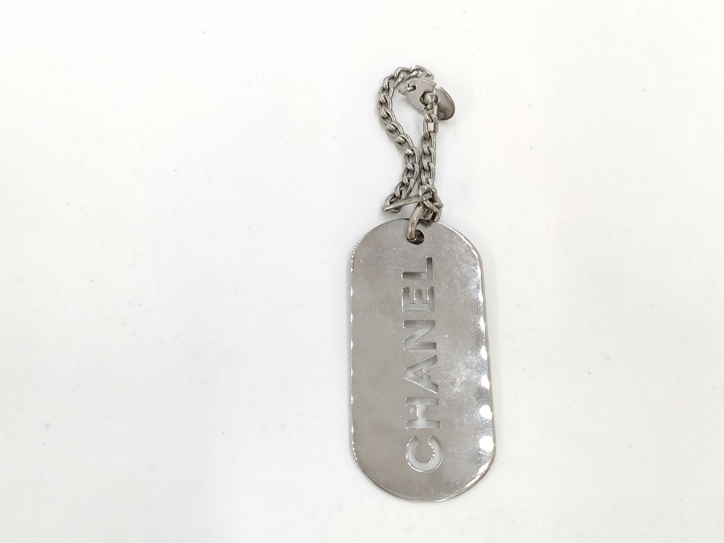 CHANEL Chanel Logo Plate Silver Charm Other Accessories