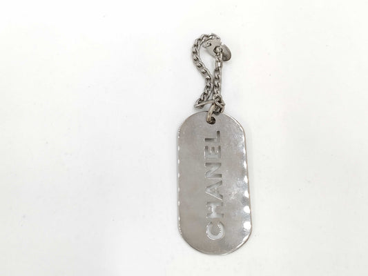 CHANEL Chanel Logo Plate Silver Charm Other Accessories