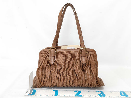 BOTTEGA VENETA Intrecciato QT-Bottega Veneta Intrecciato leather handbag brown