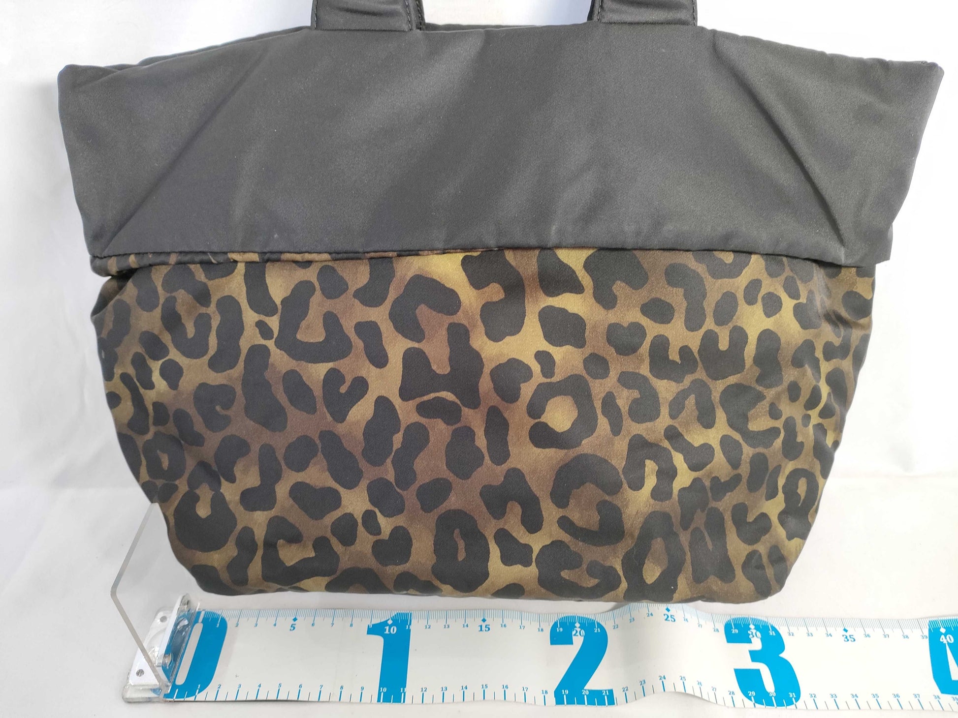 PRADA Tessuto x Leather 2-Way Handbag Leopard Print B4521V 