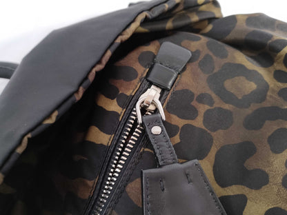 PRADA Tessuto x Leather 2-Way Handbag Leopard Print B4521V 