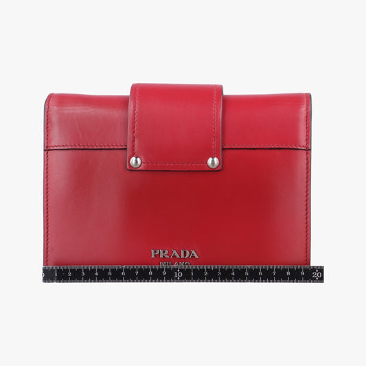 PRADA Plex Ribbon Red Leather Shoulder Bag 1BD06725