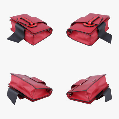 PRADA Plex Ribbon Red Leather Shoulder Bag 1BD06725