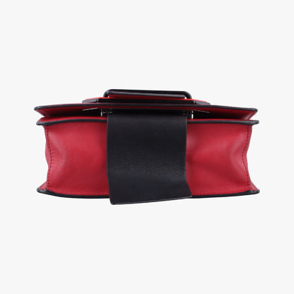 PRADA Plex Ribbon Red Leather Shoulder Bag 1BD06725