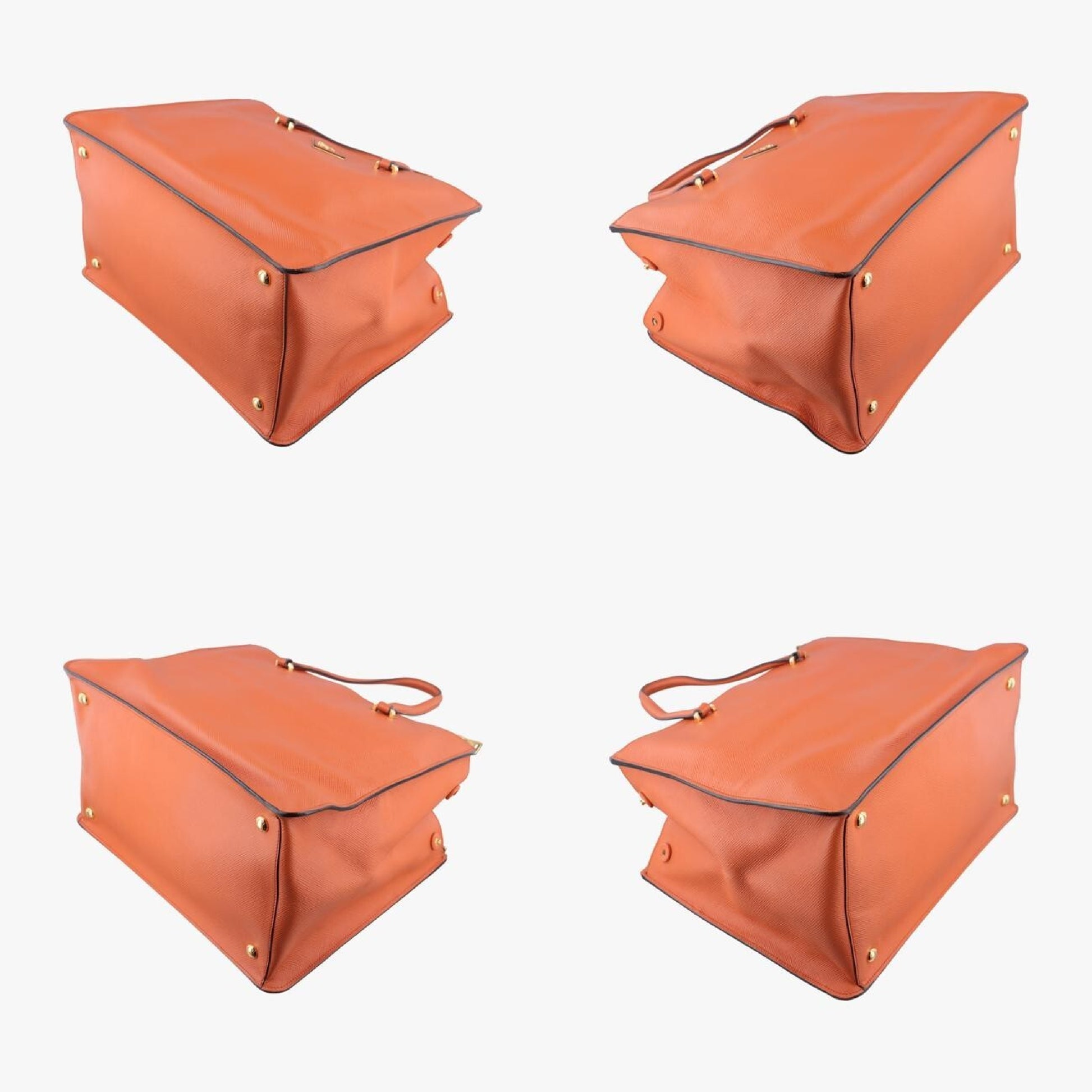 PRADA Parabola Tote Orange Saffiano Leather Shoulder Bag BN2411242