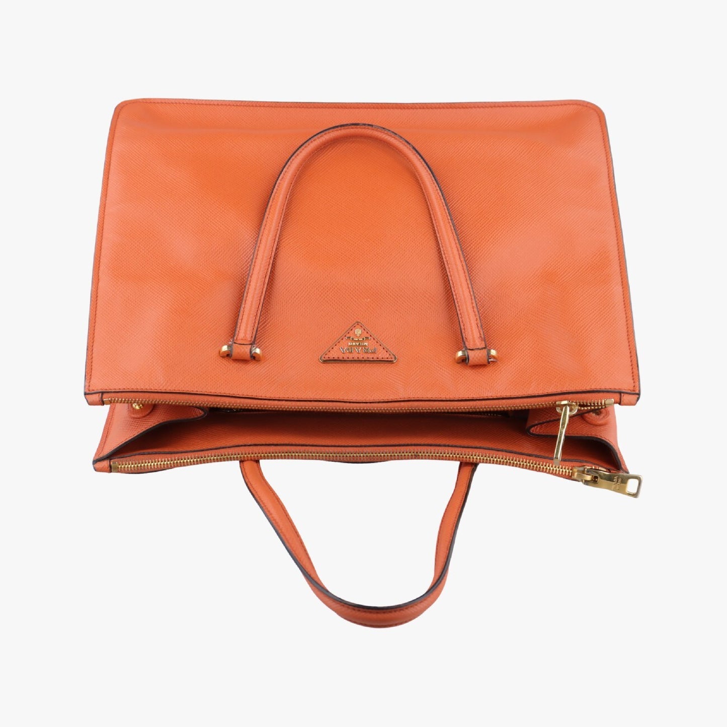 PRADA Parabola Tote Orange Saffiano Leather Shoulder Bag BN2411242
