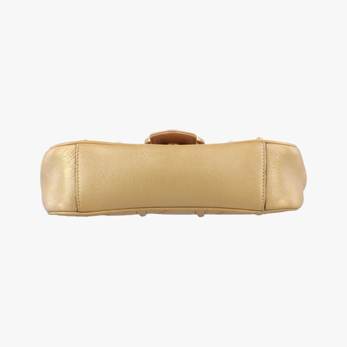GUCCI GG Marmont Gold Leather Shoulder Bag 446744H021447911