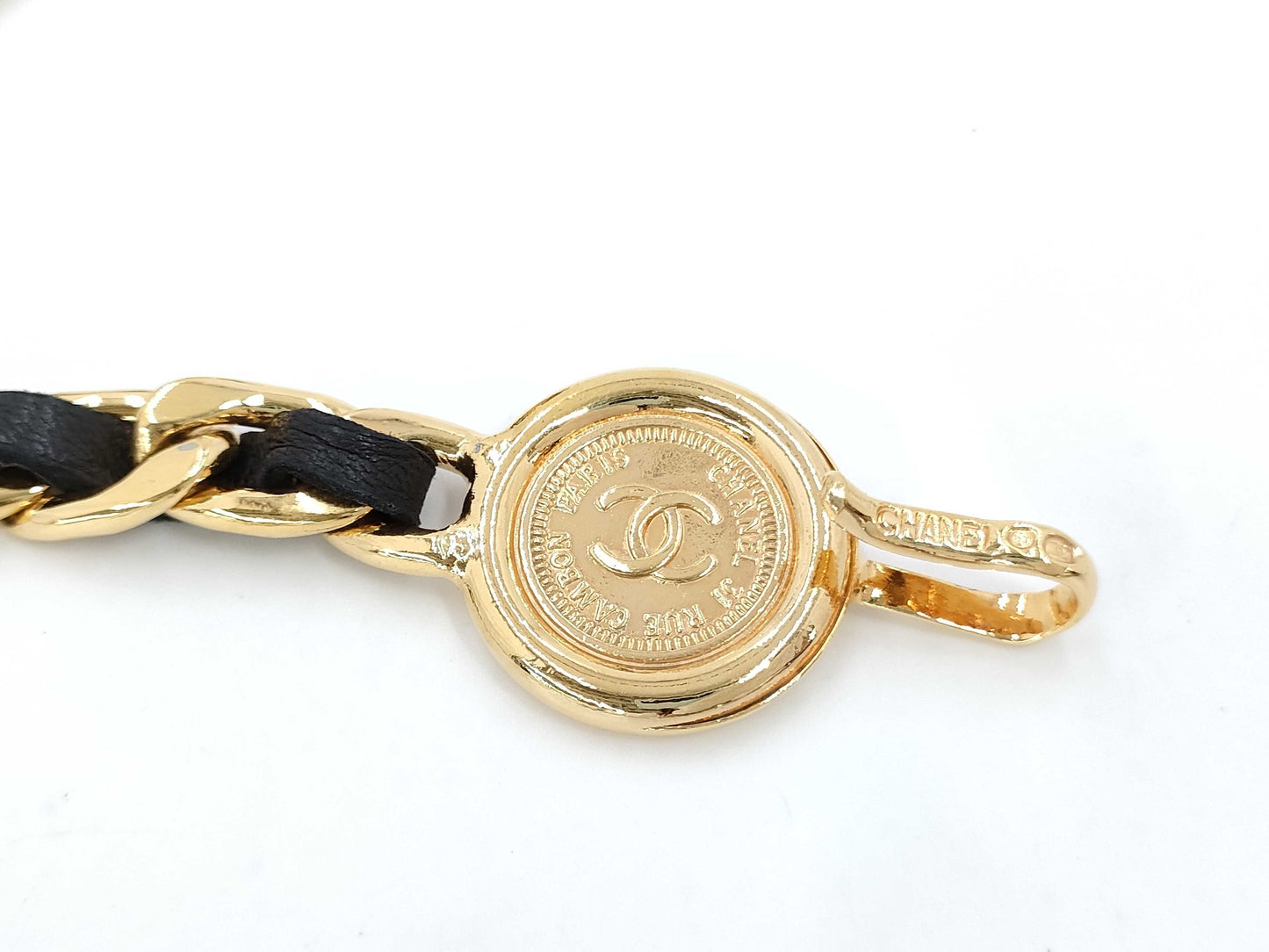 CHANEL Coco Medal Leather Chanel Chain Belt