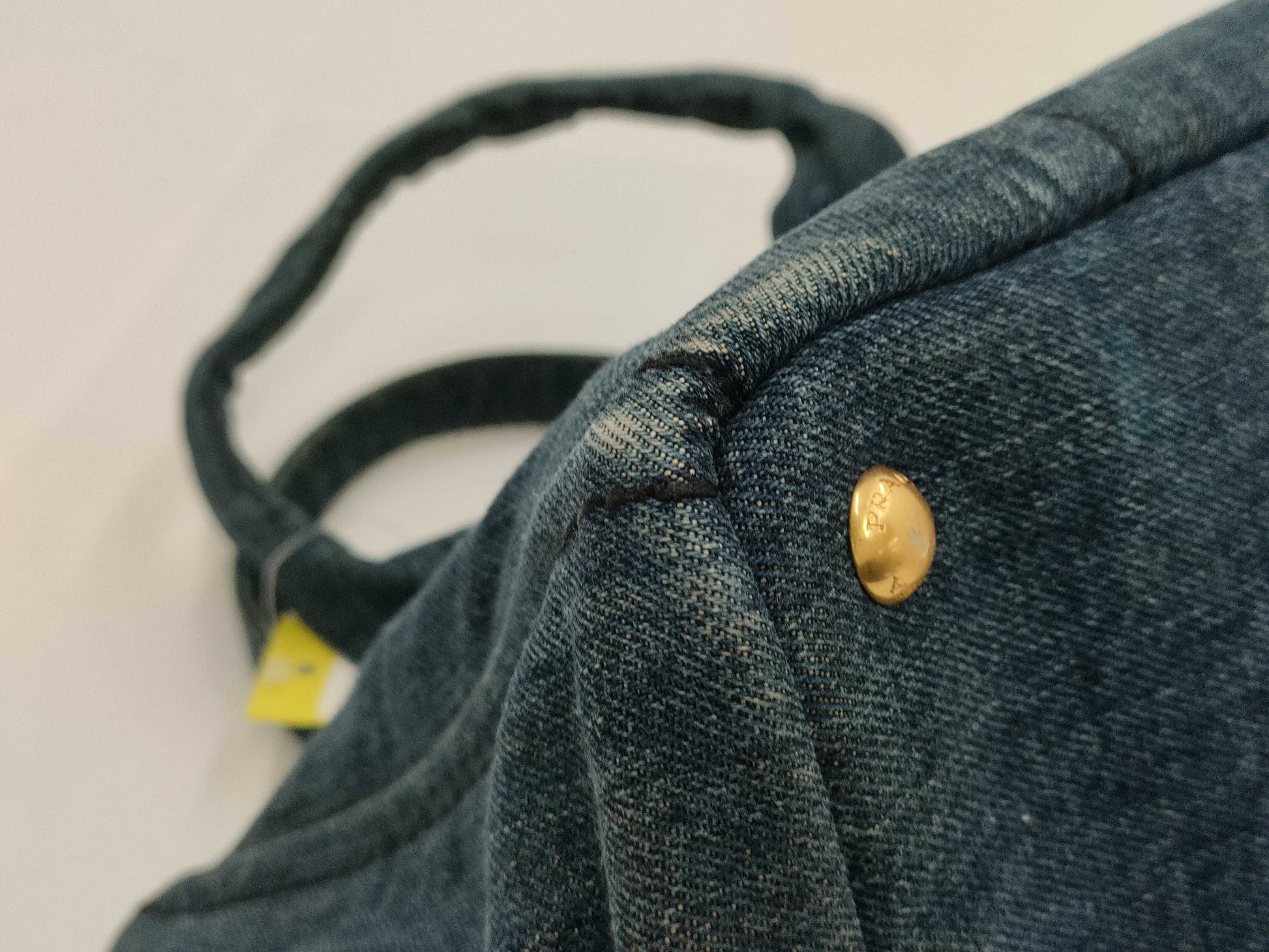 PRADA B1877B Canapa Denim Handbag Tote Bag