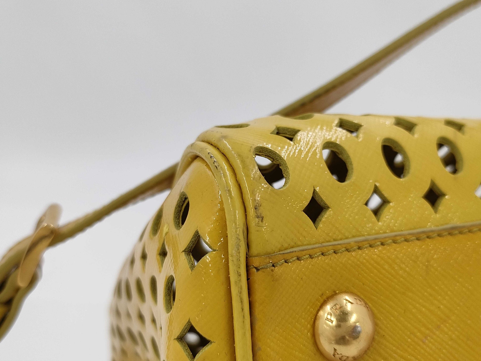 PRADA Leather Punching 2-Way Shoulder Bag/Handbag
