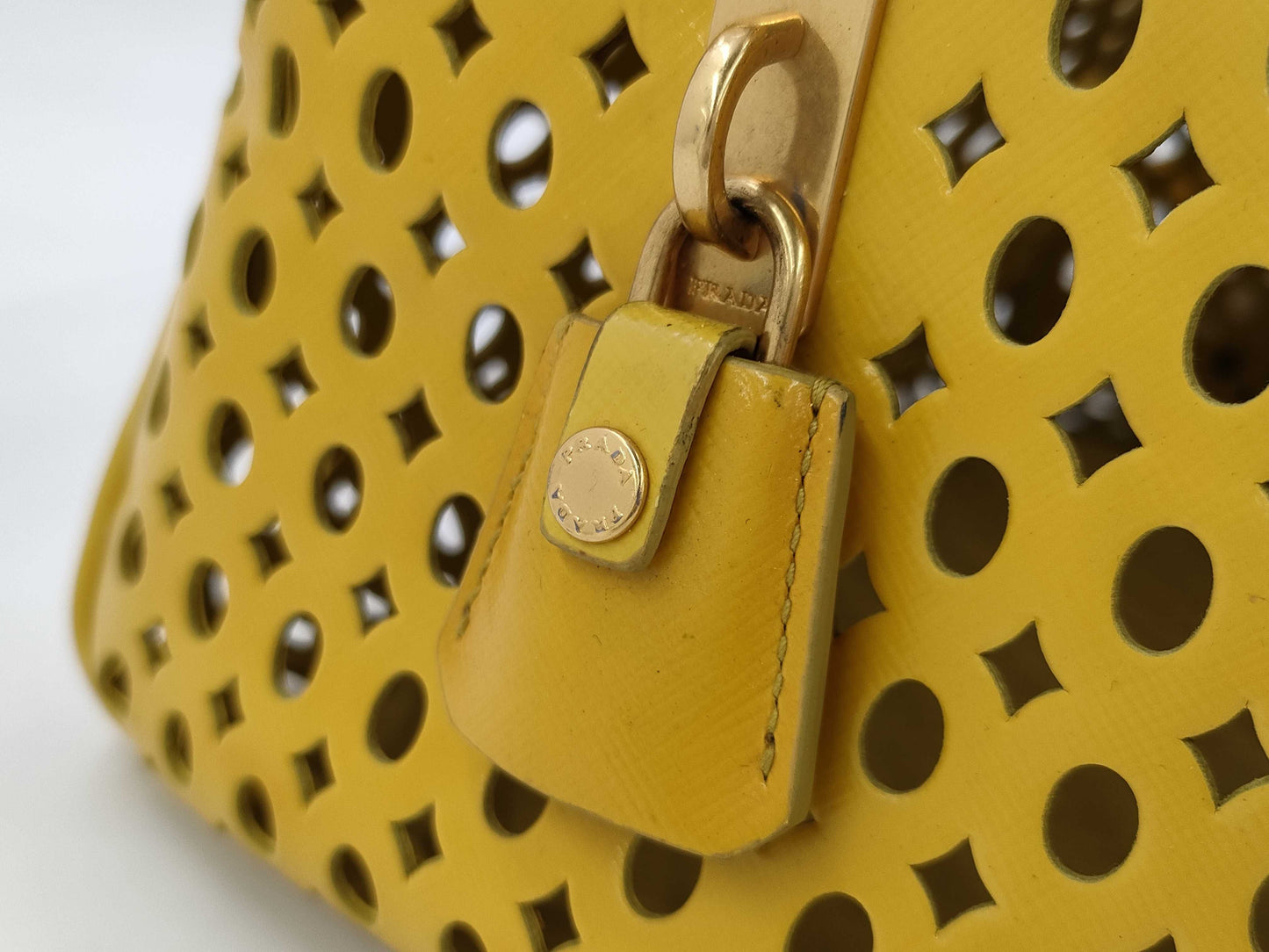 PRADA Leather Punching 2-Way Shoulder Bag/Handbag