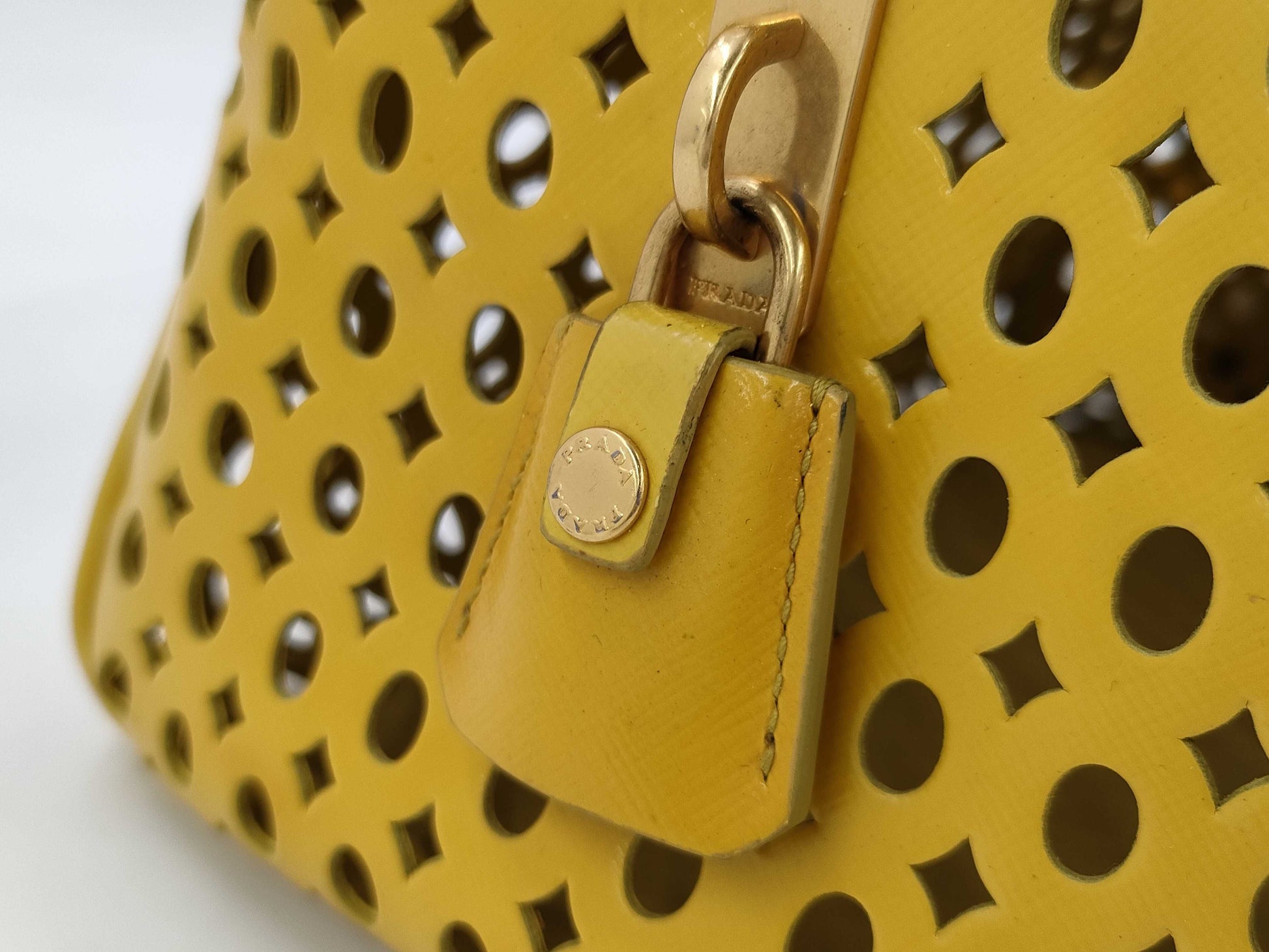 PRADA Leather Punching 2-Way Shoulder Bag/Handbag