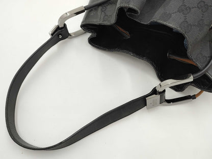GUCCI 001 3746 GG Canvas Drawstring One-Shoulder Bag Bucket Bag