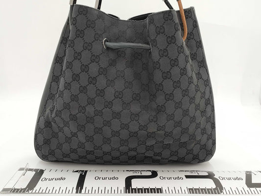 GUCCI 001 3746 GG Canvas Drawstring One-Shoulder Bag Bucket Bag