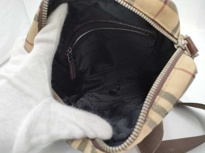 BURBERRY Nova Check Logo Plate Shoulder Bag