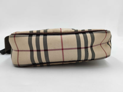 BURBERRY Nova Check Logo Plate Shoulder Bag