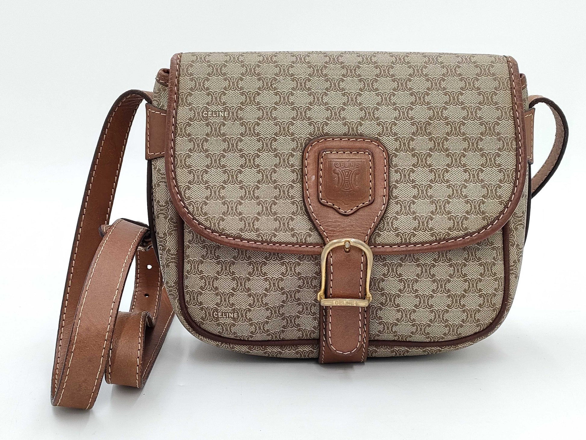 CELINE Macadam PVC Triomphe Shoulder Bag