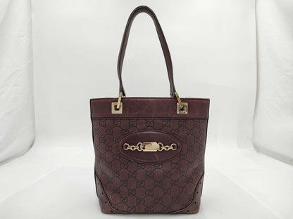 GUCCI 145994 Guccissima Horsebit Leather Handbag Bucket