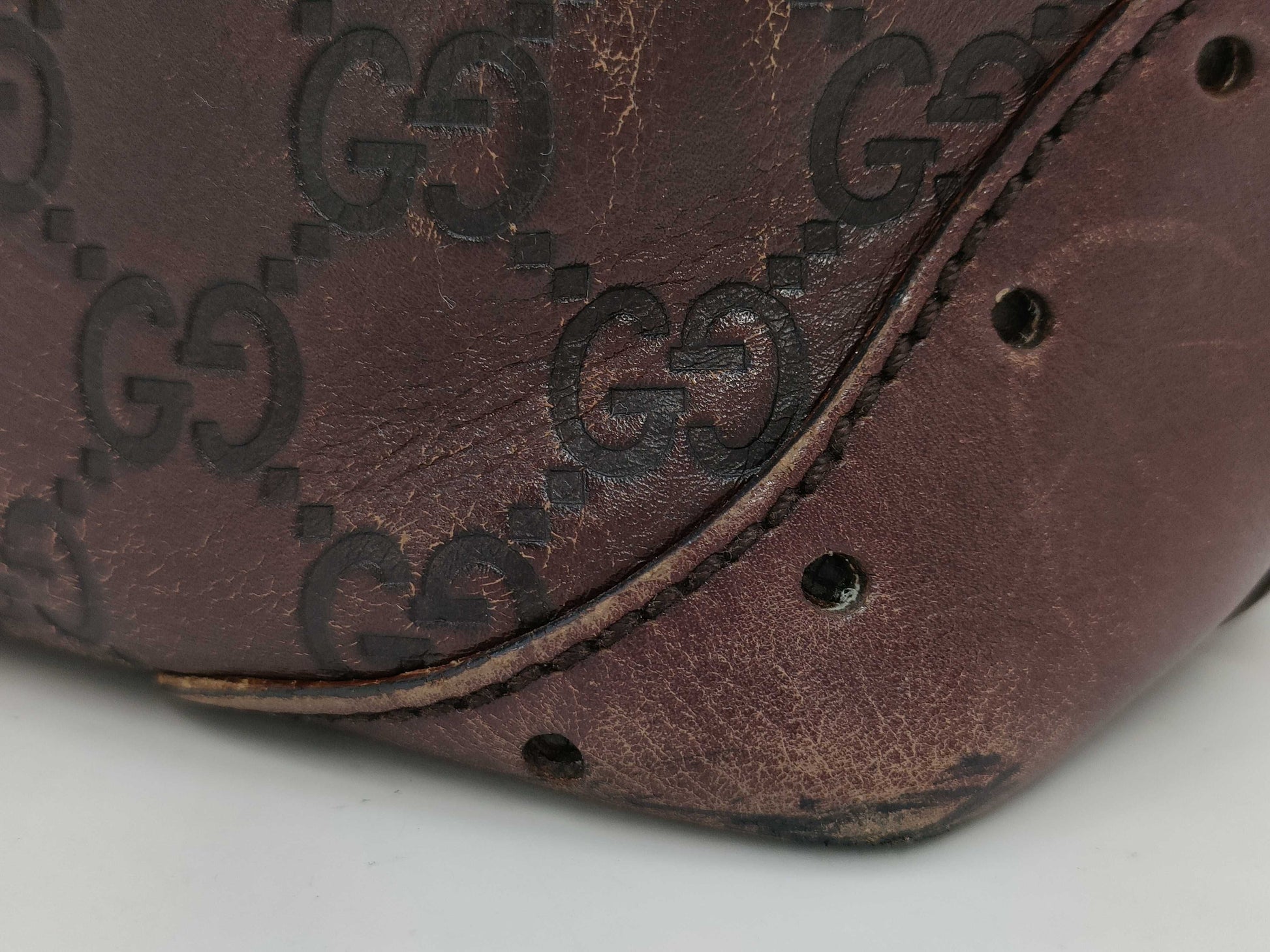 GUCCI 145994 Guccissima Horsebit Leather Handbag Bucket