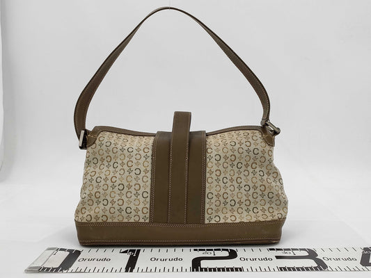CELINE C Macadam Canvas Leather Tote Bag Sulky C Handbag