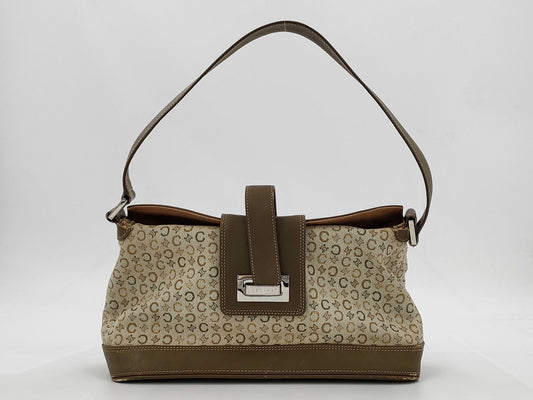 CELINE C Macadam Canvas Leather Tote Bag Sulky C Handbag