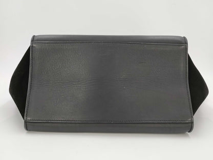 CELINE Trapeze Crocodile Embossed Leather 2-Way Shoulder Bag/Handbag