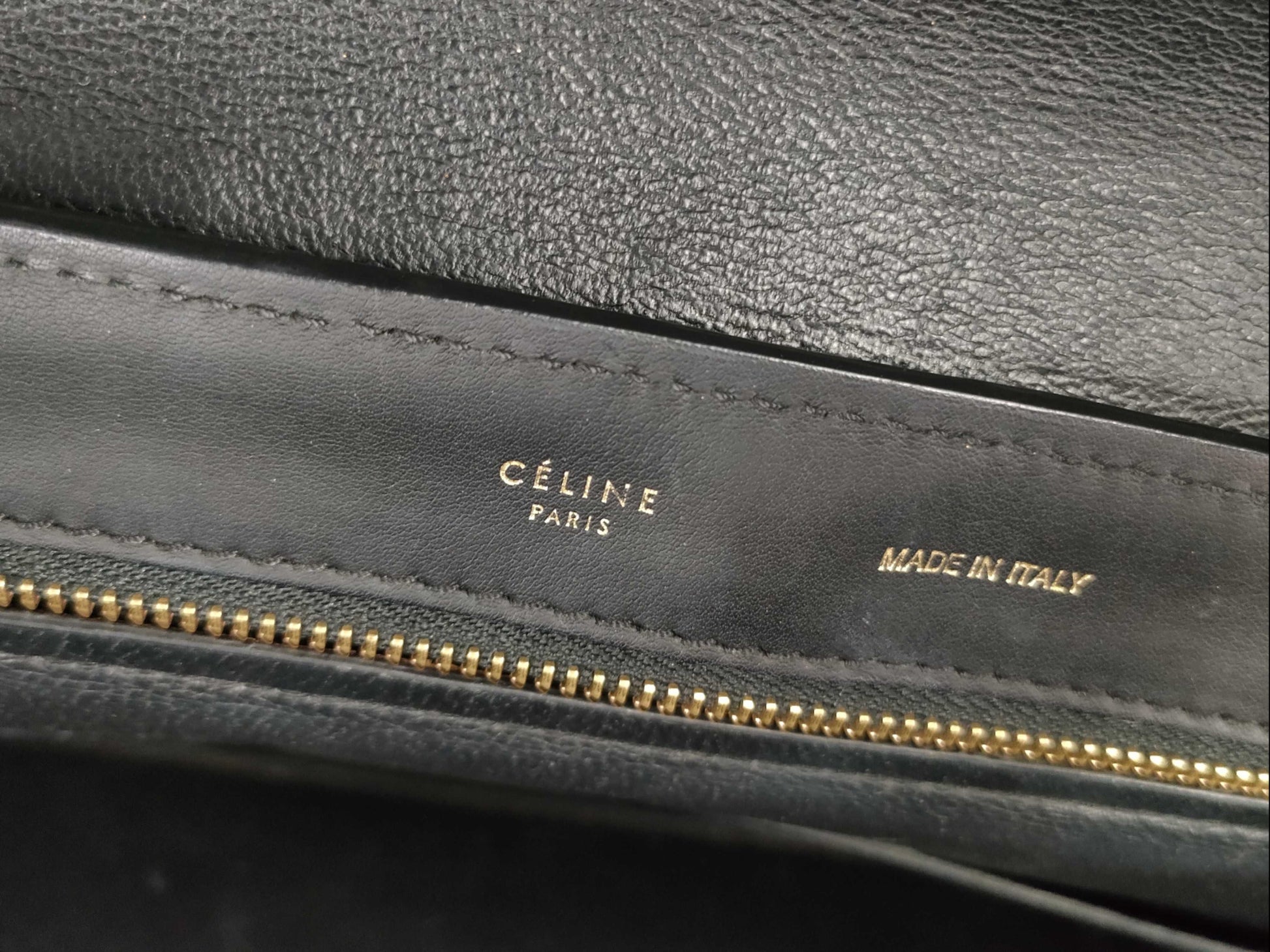 CELINE Trapeze Crocodile Embossed Leather 2-Way Shoulder Bag/Handbag