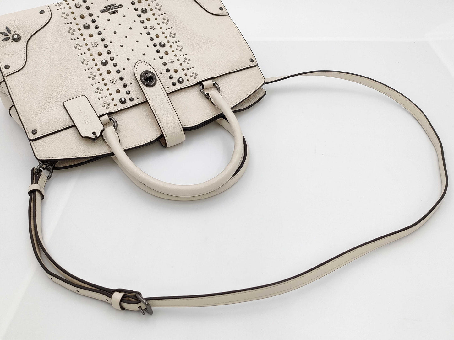 COACH 56832 Bandana Rivet Mercer Turnlock 2-Way Handbag/Shoulder Bag