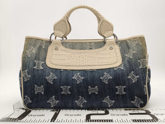 CELINE Paris Macadam Denim Boogie Bag Handbag
