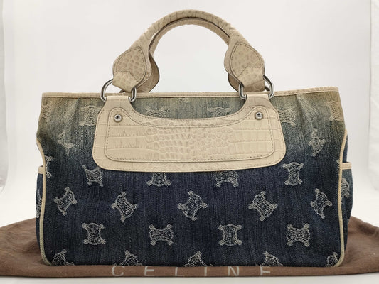 CELINE Paris Macadam Denim Boogie Bag Handbag