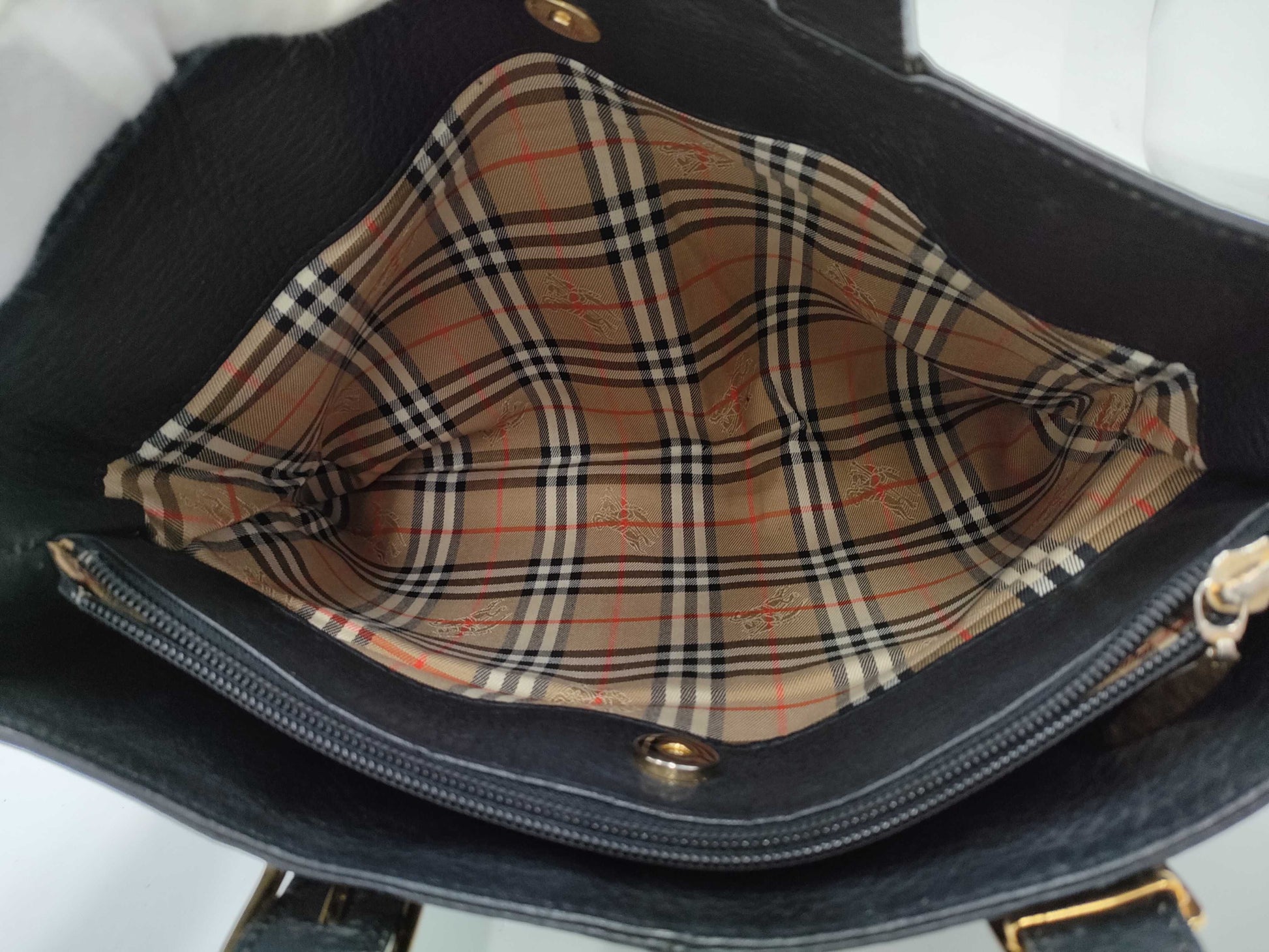 Burberry's Nova Check Shadow Horse Leather Handbag
