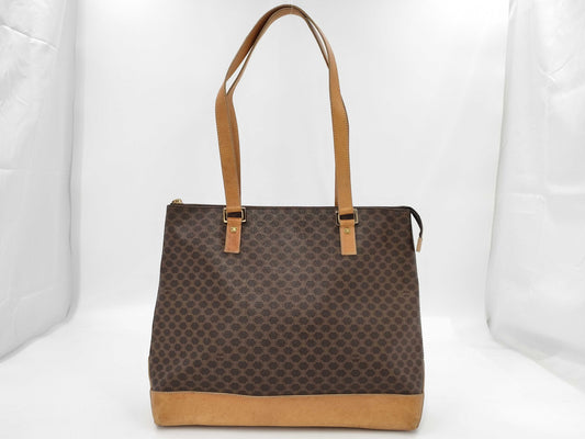 CELINE Macadam PVC Leather Brown Tote Bag
