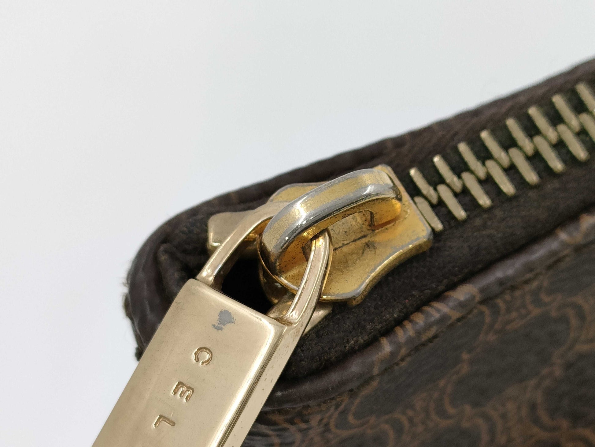 CELINE Macadam PVC Leather Brown Tote Bag